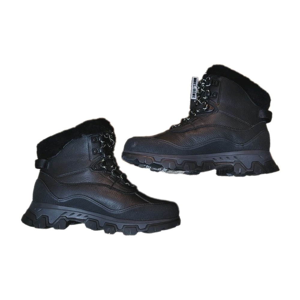 NWOB UGG ADIRONDACK MERIDIAN HIKER BLACK LEATHER WOMEN'S BOOTS SIZE US 8